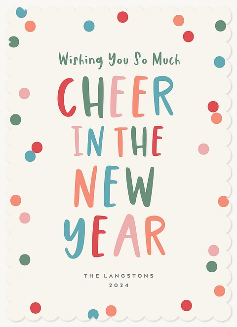Cheer in the New Year Personalized Holiday Cards