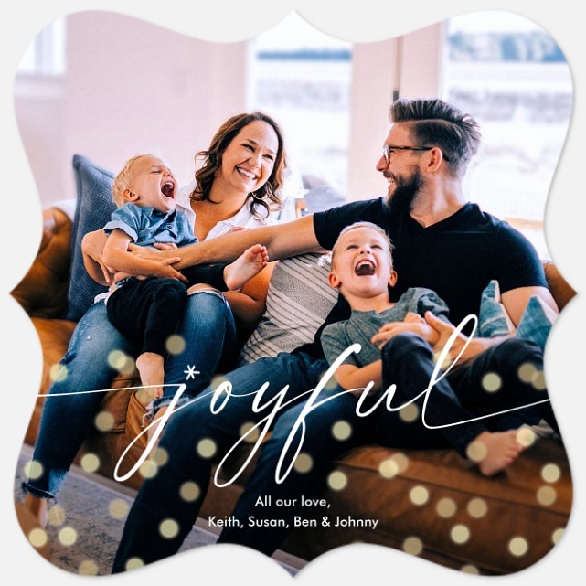 Joyful Bokeh Holiday Photo Cards