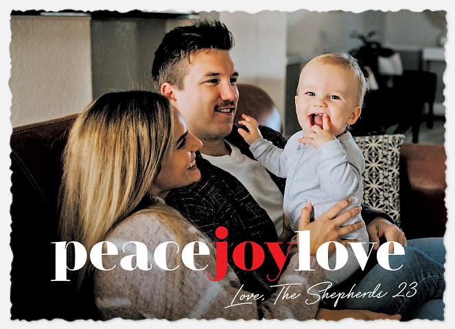Peace, Joy, Love Holiday Photo Cards