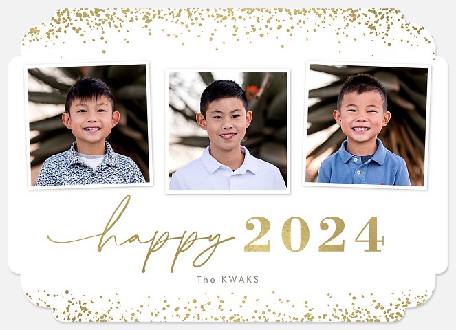 Sparkly New Year Holiday Photo Cards