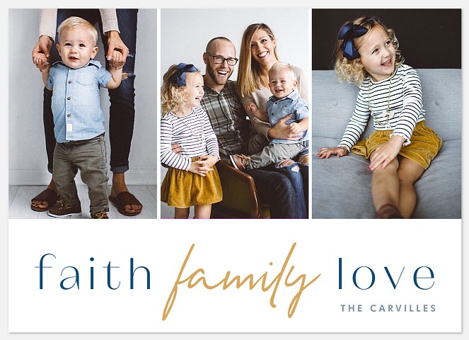 Faith Family Love Holiday Photo Cards