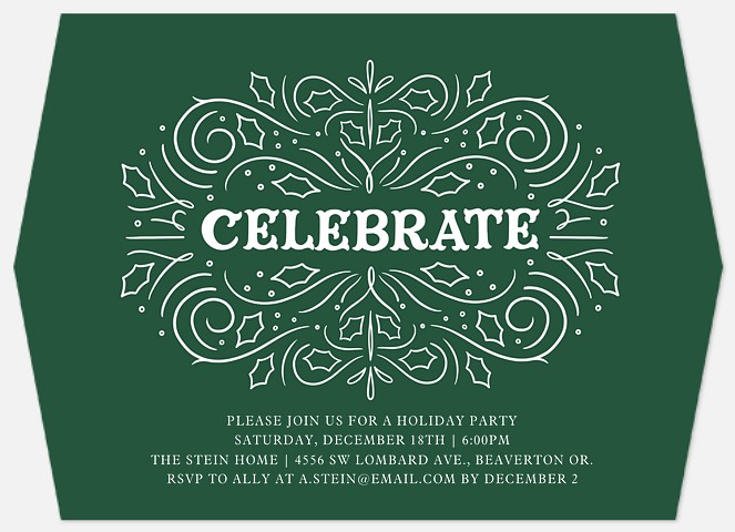 Festive Greeting Holiday Party Invitations