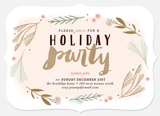 Whimsy Foliage  Holiday Party Invitations