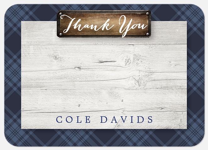 Rustic Plaid Thank You Cards 