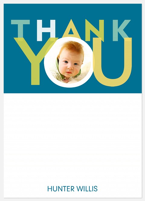 Big Blue Thank You Cards for Kids