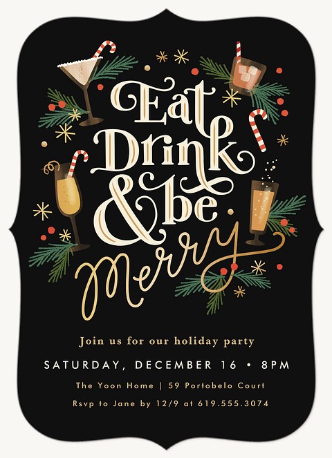 Cocktails & Christmas Cheer Holiday Party Invitations
