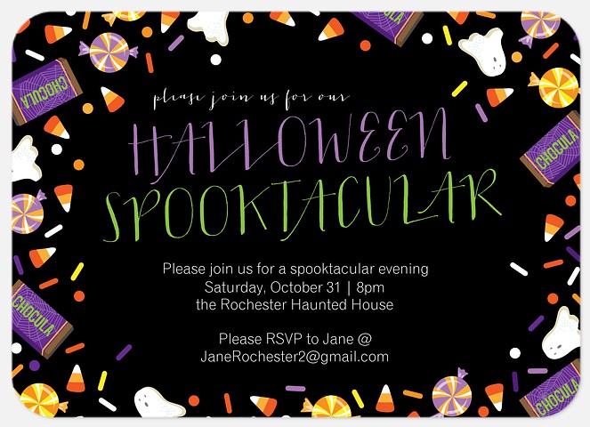 Candy Time Halloween Party Invitations