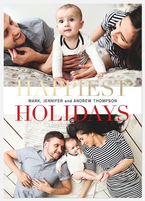 Stacked Holiday Collage Holiday Photo Cards