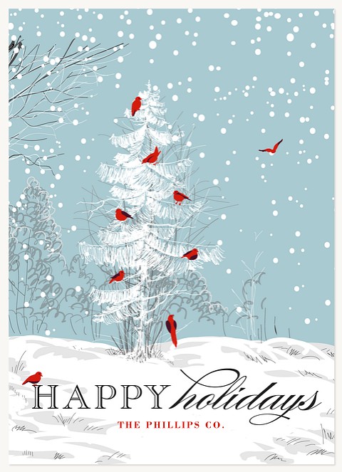 Snowy Cardinals Business Holiday Cards