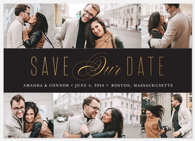 Elegant Date Save the Date Photo Cards