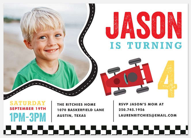Speed Racer Kids' Birthday Invitations