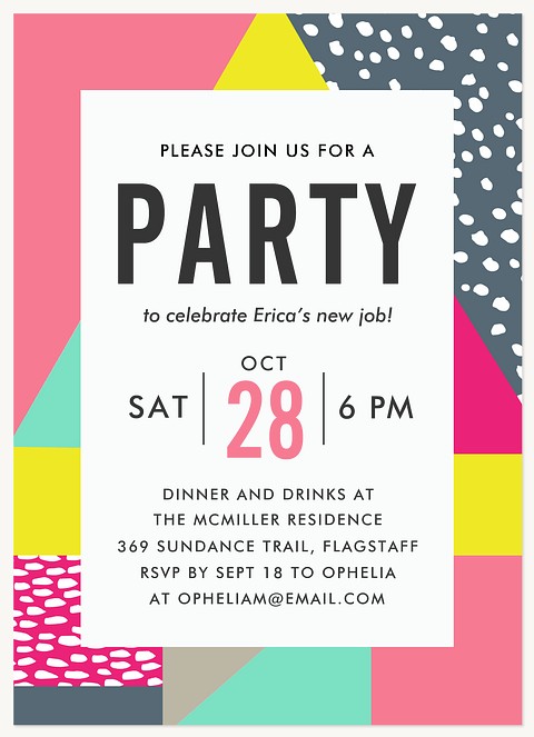 80's Pop Dinner & Cocktail Party Invitations