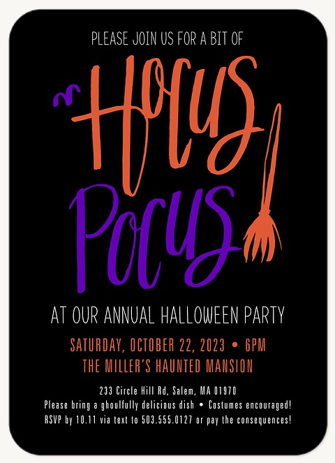 Hocus Pocus Halloween Party Invitations