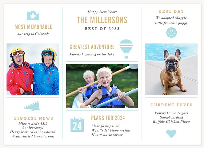 Year in Review Personalized Holiday Cards