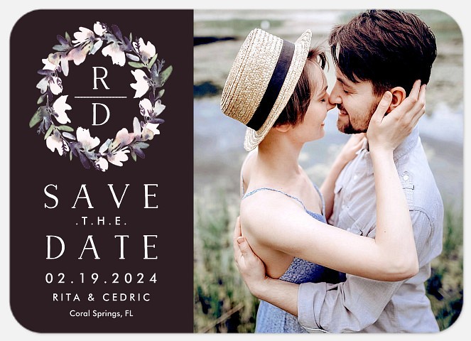 Lovely Wreath Save the Date Photo Cards