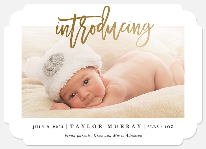 Bright Introduction Baby Birth Announcements