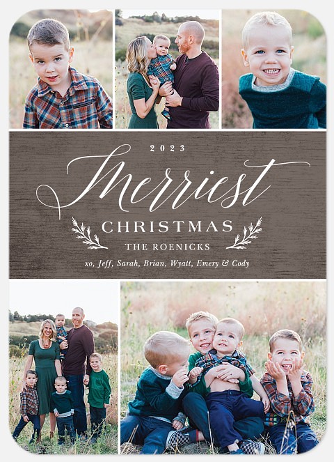 Rustic Barnwood Holiday Photo Cards