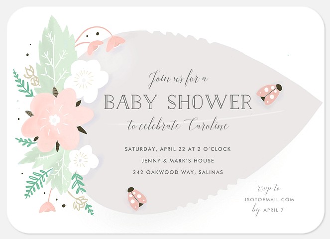 Lovely Ladybug Baby Shower Invitations
