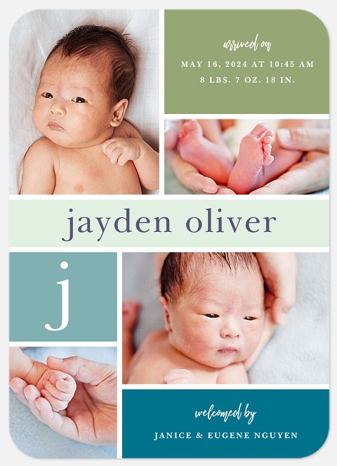 Lullaby Blocks Baby Birth Announcements