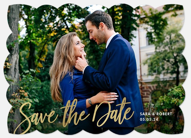 Shimmering Message Save the Date Photo Cards