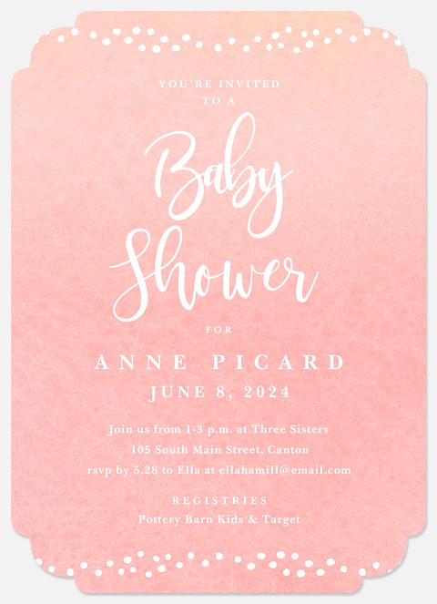 Watercolor Wash Baby Shower Invitations