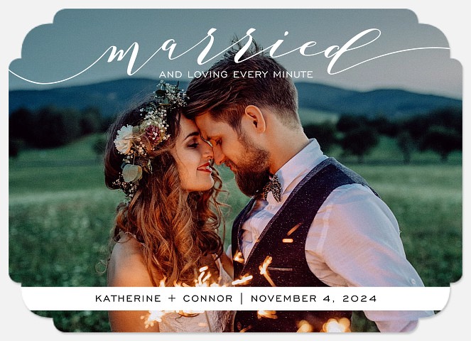 Calligraphic Band Wedding Announcements