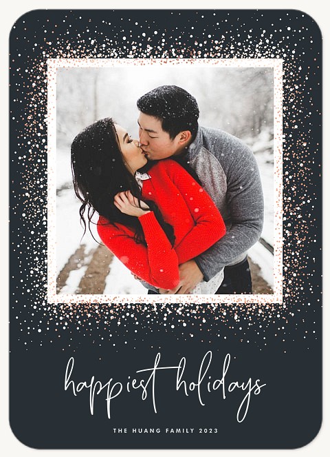 Glitzy Snowfall Personalized Holiday Cards