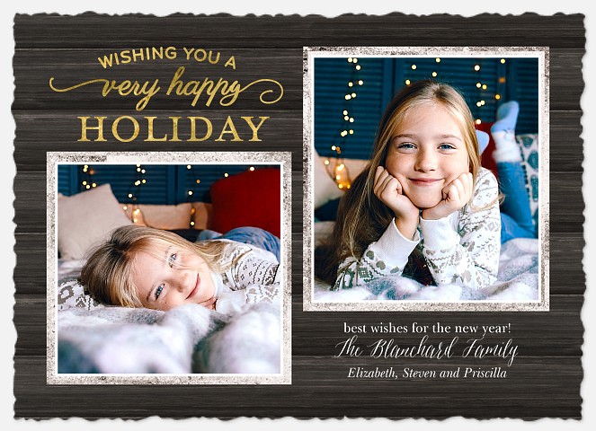 Rustic Duo Holiday Photo Cards