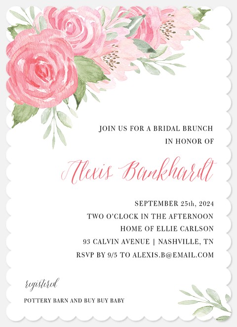 Floral Blush Bridal Shower Invitations