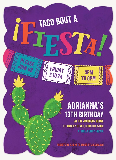 Festive Fiesta Kids Birthday Invitations