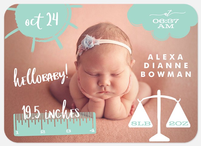All the Details Baby Birth Announcements