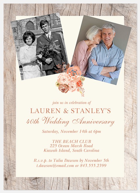 Folksy Anniversary Invitations