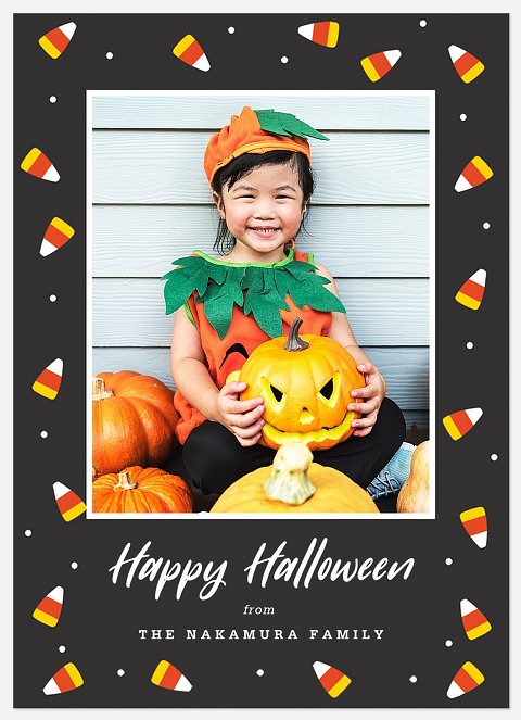 Candy Corn Frame Halloween Photo Cards