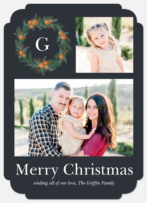 Citrus Wreath Holiday Photo Cards