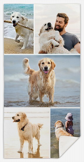 Five-Photo Collage Custom Beach Towels