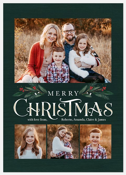 Pine & Berries Holiday Photo Cards
