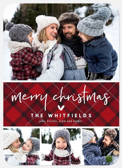 Christmas Flannel Holiday Photo Cards