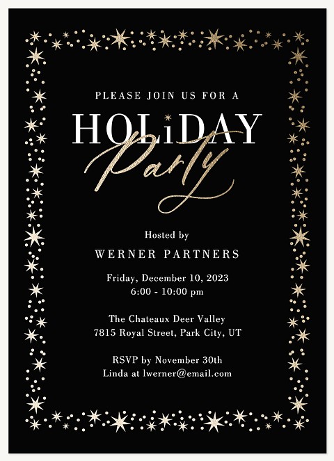 Starlit Event Holiday Party Invitations