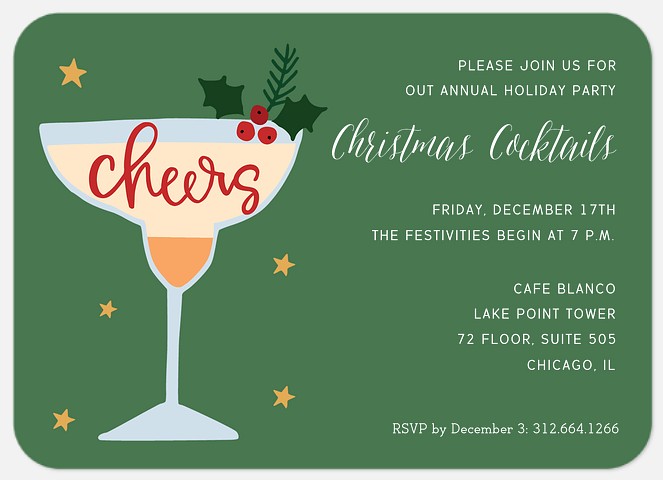 Christmas Cheers Holiday Party Invitations