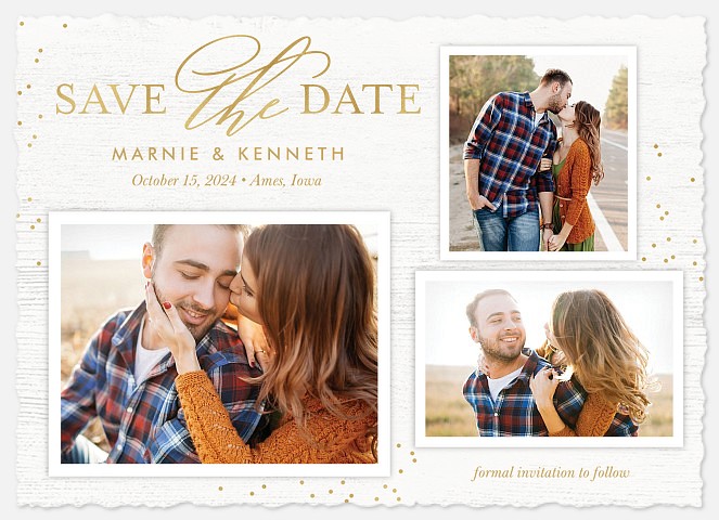 Rustic Glamour Save the Date Photo Cards