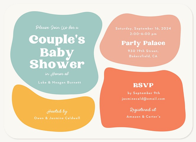 Organic Shapes Baby Shower Invites