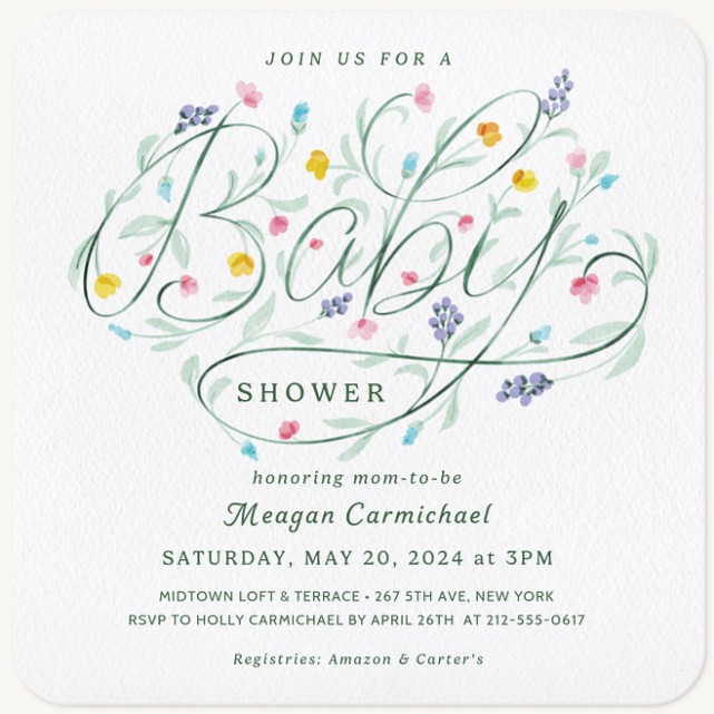 Botanical Baby Baby Shower Invites