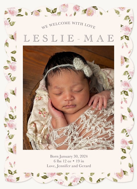 Petite Rose Baby Announcements
