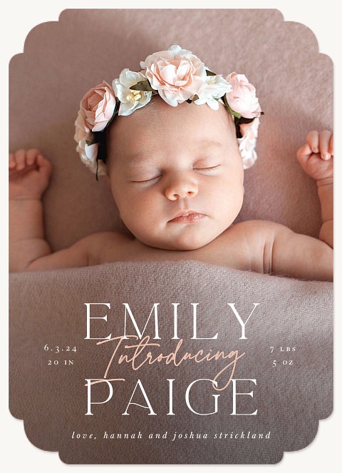 Blushing Introduction Baby Announcements