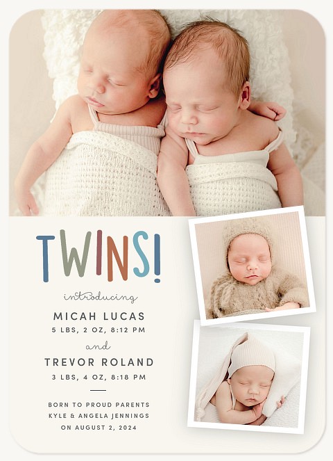 Twins! Twin Birth Announcements