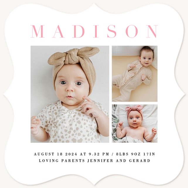 Square Grid Baby Announcements