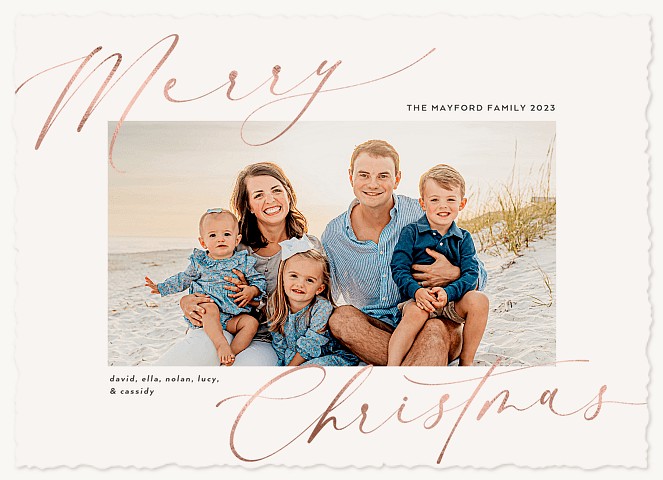Scripted Glamour Personalized Holiday Cards