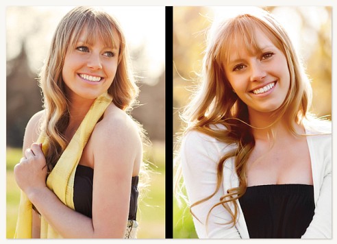 Double Vertical - Black Border Personalised Cards