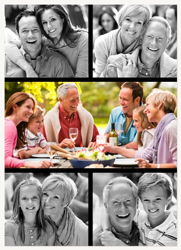 Five Vertical - Black Border Personalised Cards