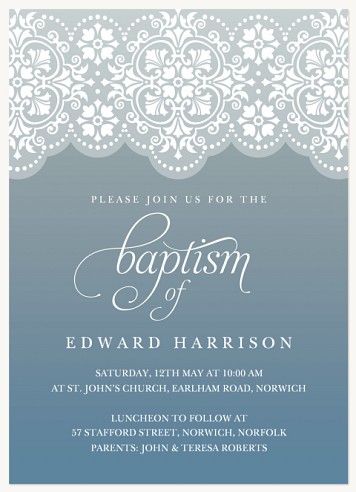 Sundown Lace Christening Invitations | Christening Invites